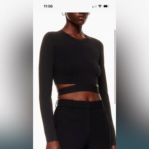 Aritzia Black Long Sleeve Crop Top